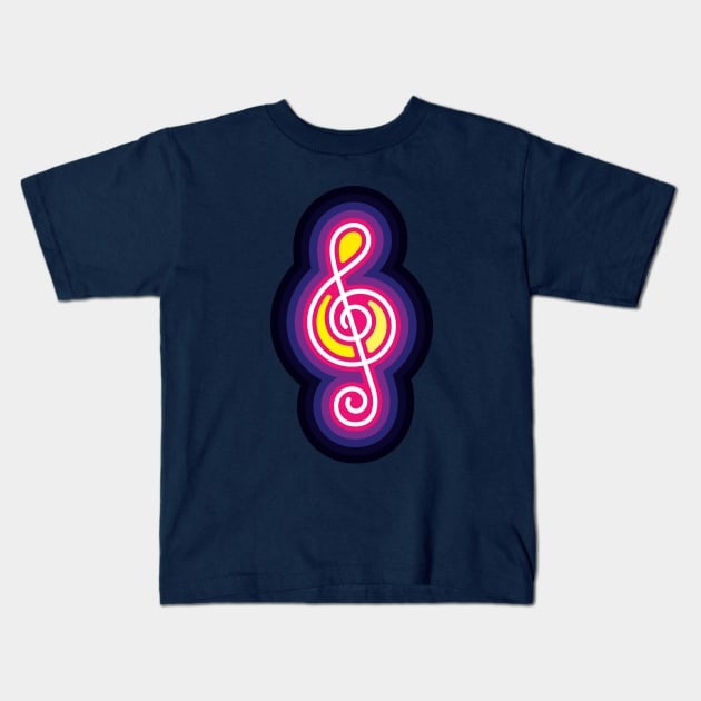 Musical Party Treble Clef Music Note Kids T-Shirt by GeeTee